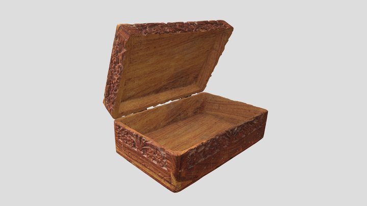 Game Ready Wooden Jewellery Box (Workable), PBR 3D Model
