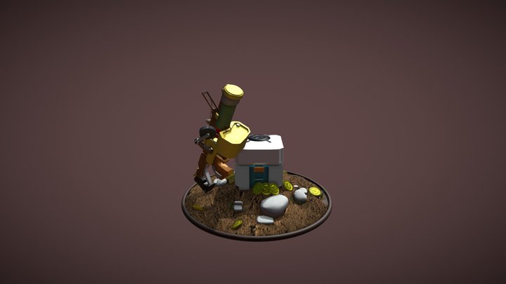 Lootbox + junkrat grenade launcher 3D Model