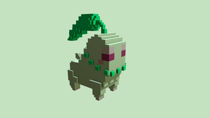 Chikorita - Voxel art 3D Model