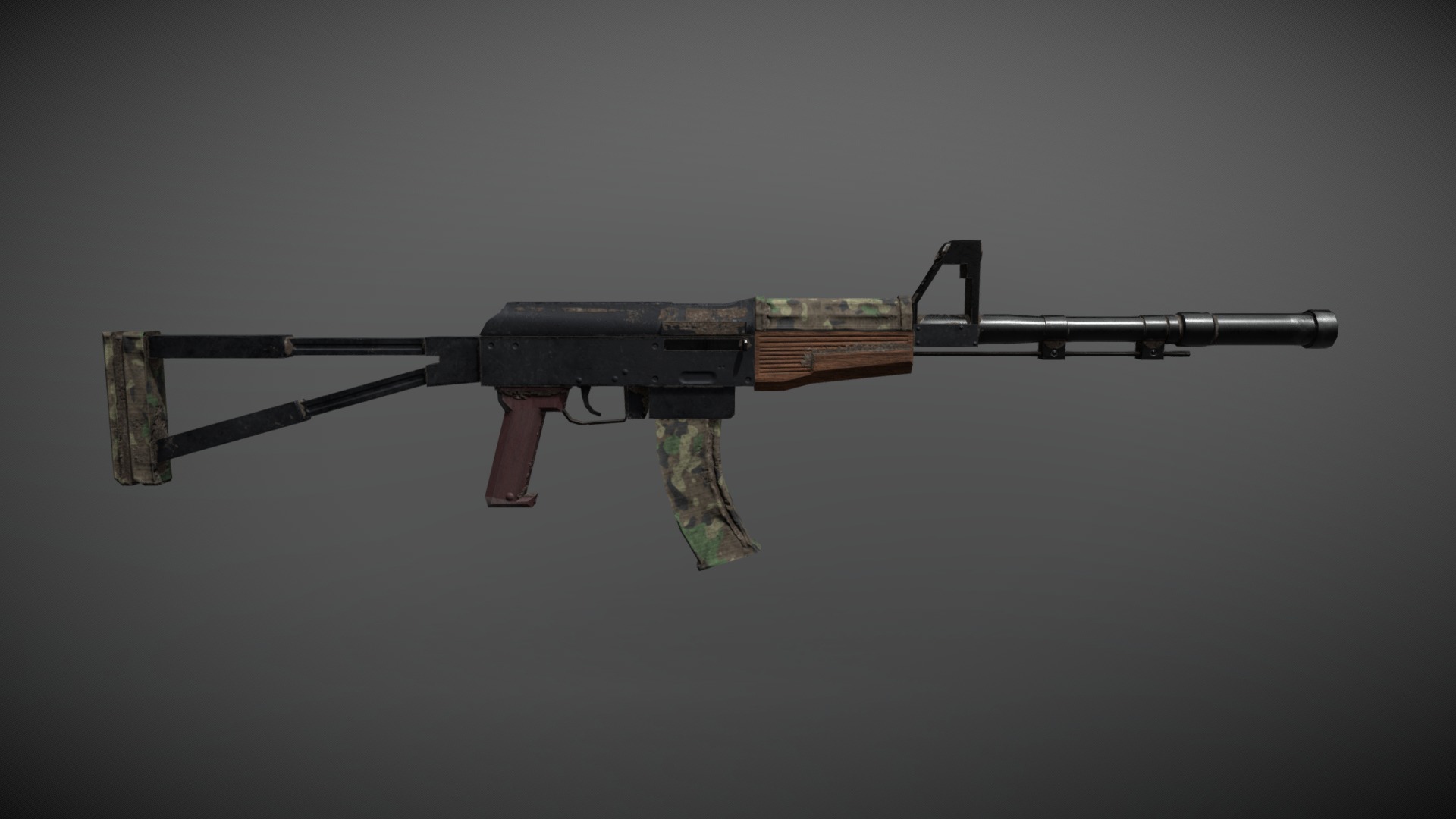 3D model AK-74 for Metro Exodus - This is a 3D model of the AK-74 for Metro Exodus. The 3D model is about a gun with a scope.