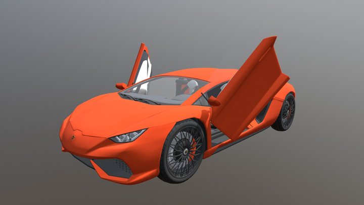 Lamborghini fusion orange color by pisut3d 3D Model
