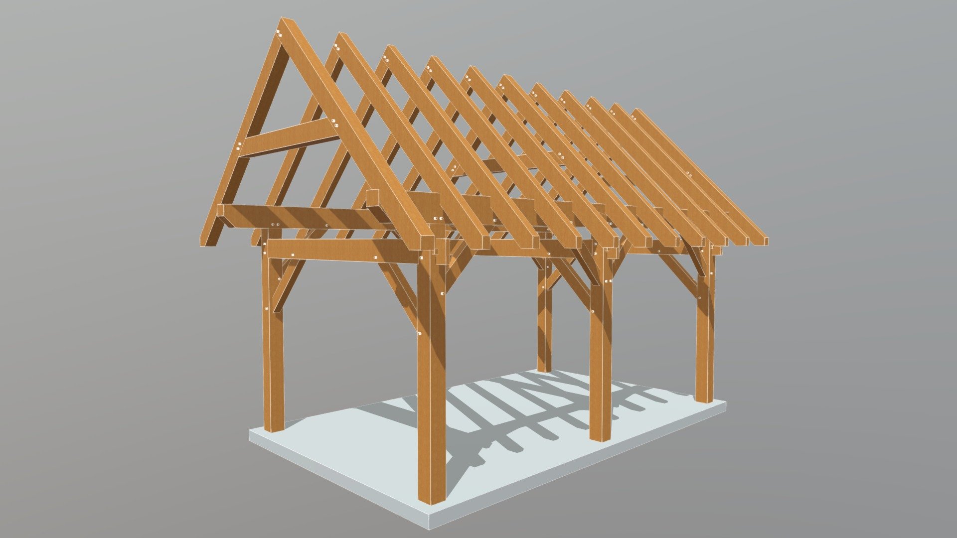 12x20 Timber Frame — Sketchfab embed 3D viewer