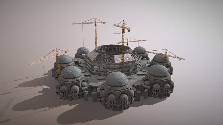 Cathedral Building Baghdad_Rahman_Mosque 3D Model