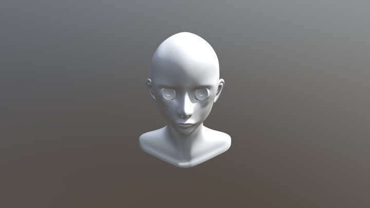Cartoon Head bust 3D Model