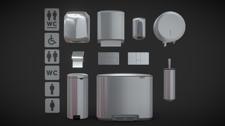 Bathroom accessories set 71 3D Model