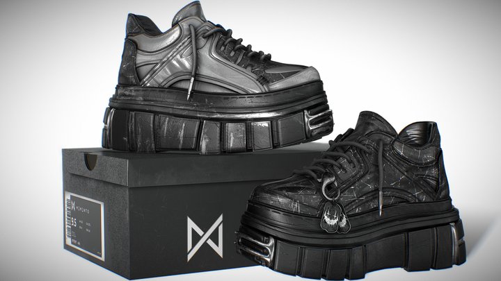 CUSTOM SNEAKERS - Gameready asset 3D Model