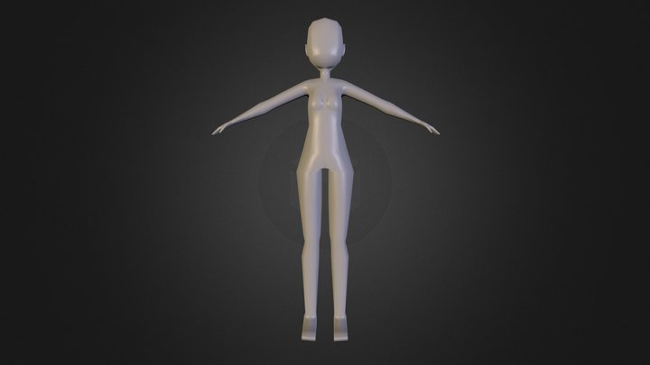 Low Poly Anime Model 3D Model