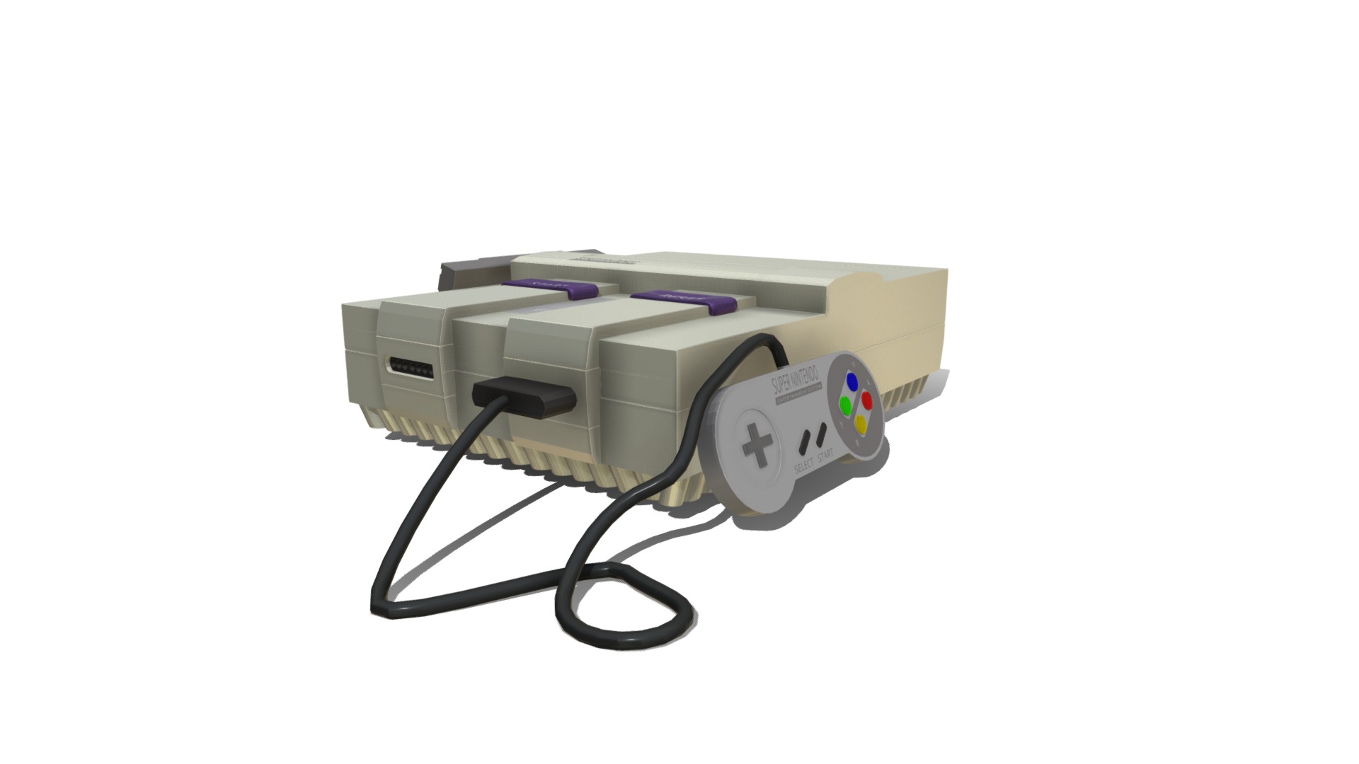 3D model Super Nintendo Entertainment System (SNES) - This is a 3D model of the Super Nintendo Entertainment System (SNES). The 3D model is about a drone with a fan.