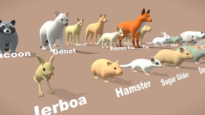 Small Animals lowpoly - Animals pack 3D Model