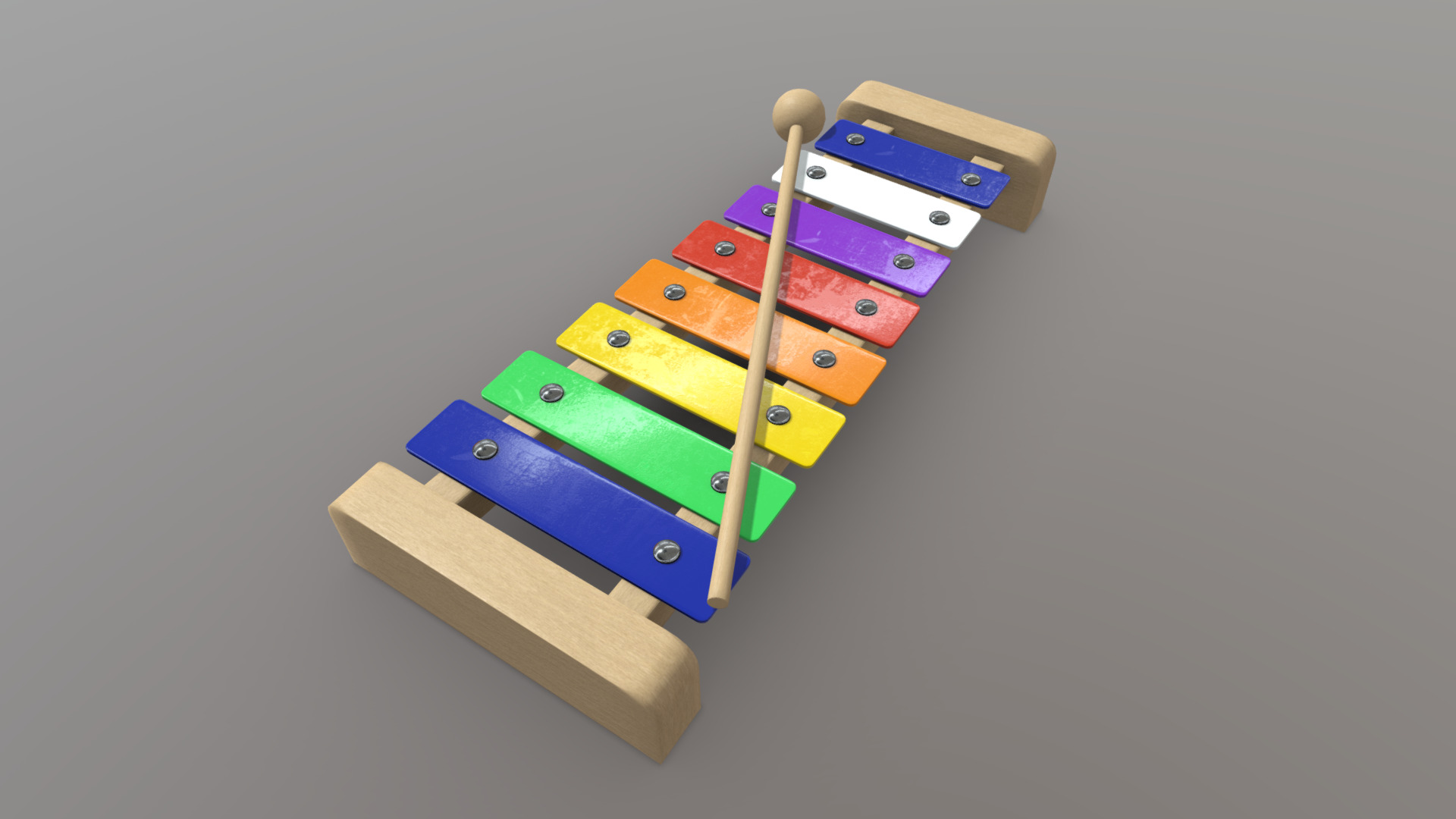 3D model Xylophone - This is a 3D model of the Xylophone. The 3D model is about a group of colorful blocks.