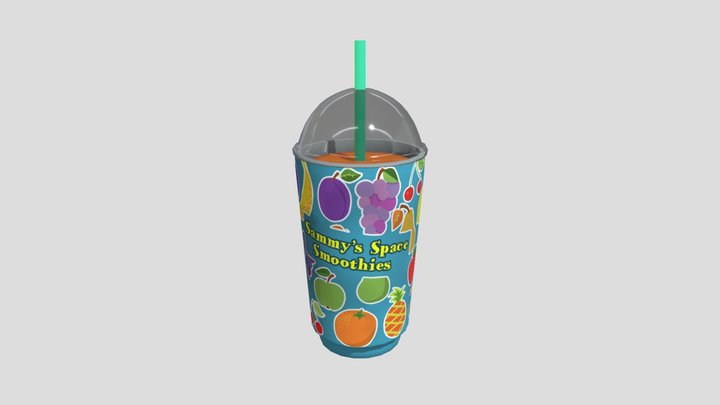 Smoothie Plastic Bottle 300ml packaging 3d model / WA Design Studio