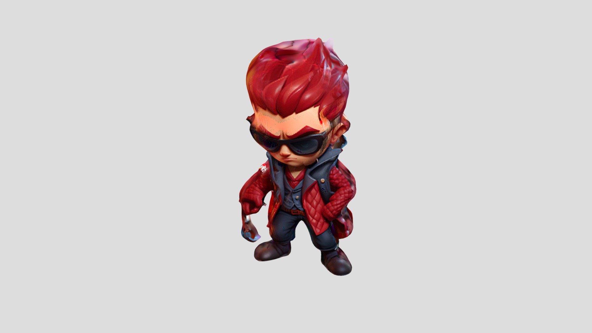 Cute little red-haired boy in a red jacket and - Download Free 3D model ...