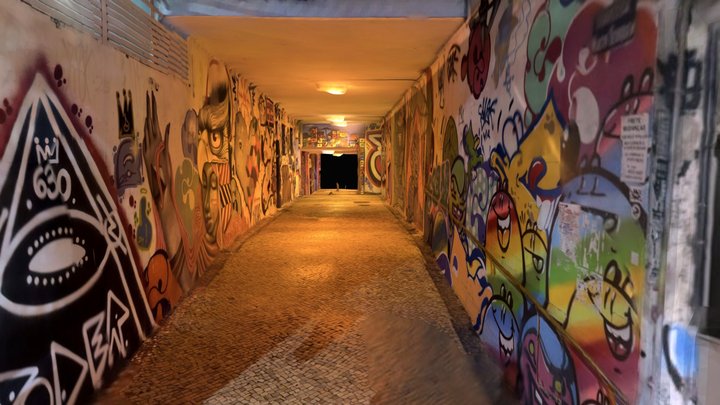 Rio de Janeiro Graffiti Street Tunnel Scan 3D Model
