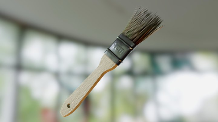 Wooden Chip Brush 3D Model