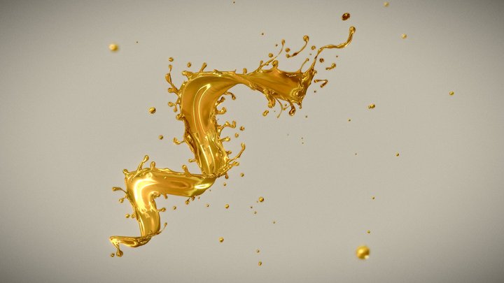 Gold fluid effect 3D Model