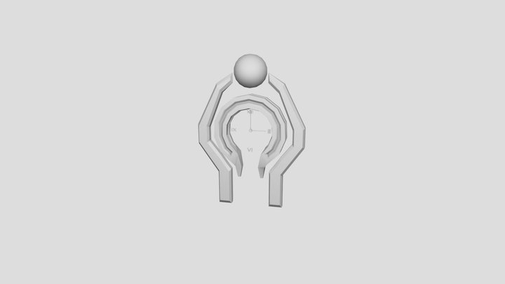 600 Poly Clock 3D Model