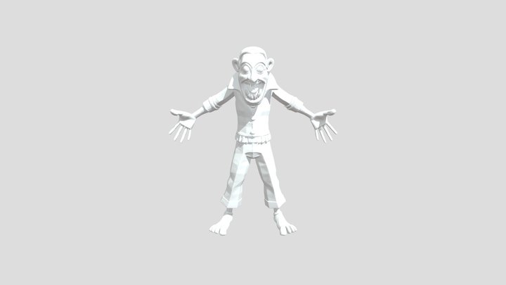A tall scary cartoon man. 3D Model