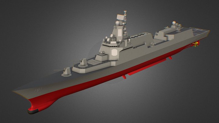 Guided Missile Cruiser "Project CG-X" (W.I.P.) 3D Model