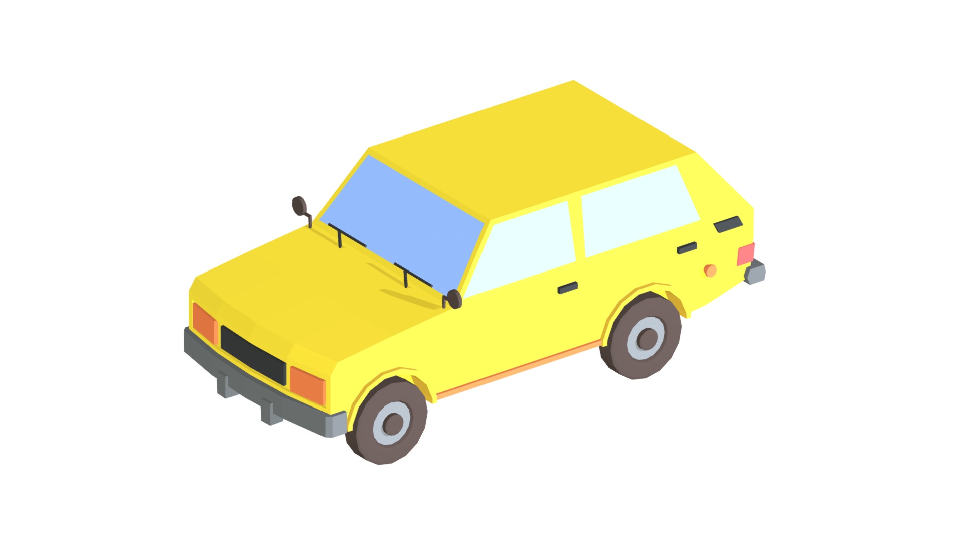 3D model Low Poly Car - This is a 3D model of the Low Poly Car. The 3D model is about a yellow and red car.