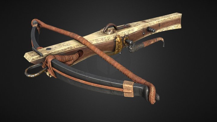 Medieval Ornate Crossbow 3D Model