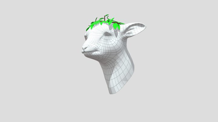 Lamb Flowers Crown 3D Model
