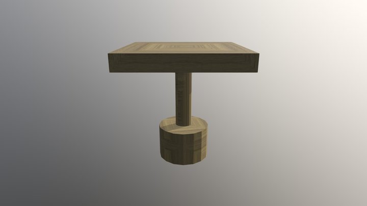 Wooden Tavern Table 3D Model