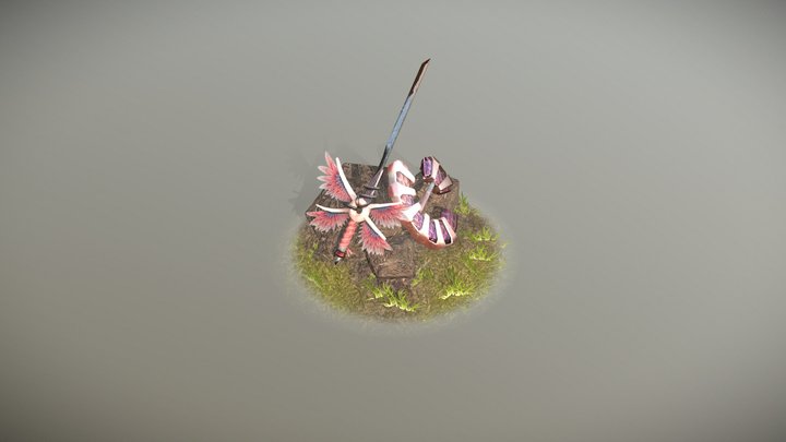 Sword Shield Scene 3D Model