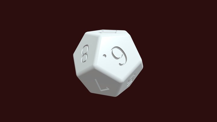 12 sides Dodecahedron Dice 3D Model