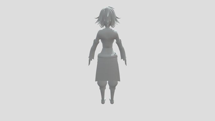 Character 4th pass v3 hair meshed 3D Model