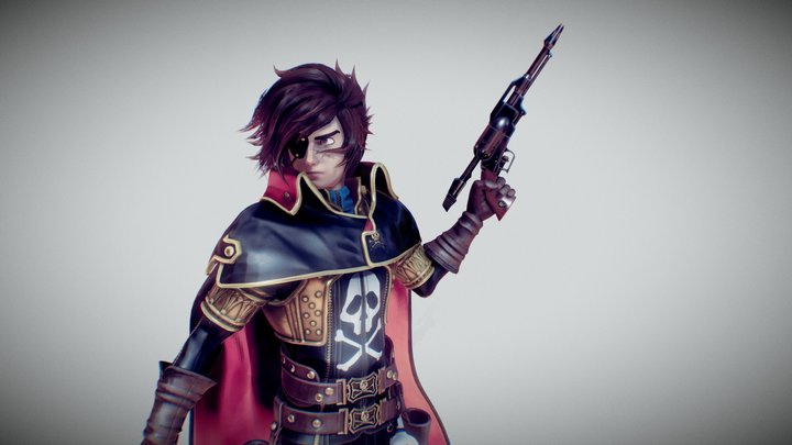 Space pirate Captain Harlock 3D Model