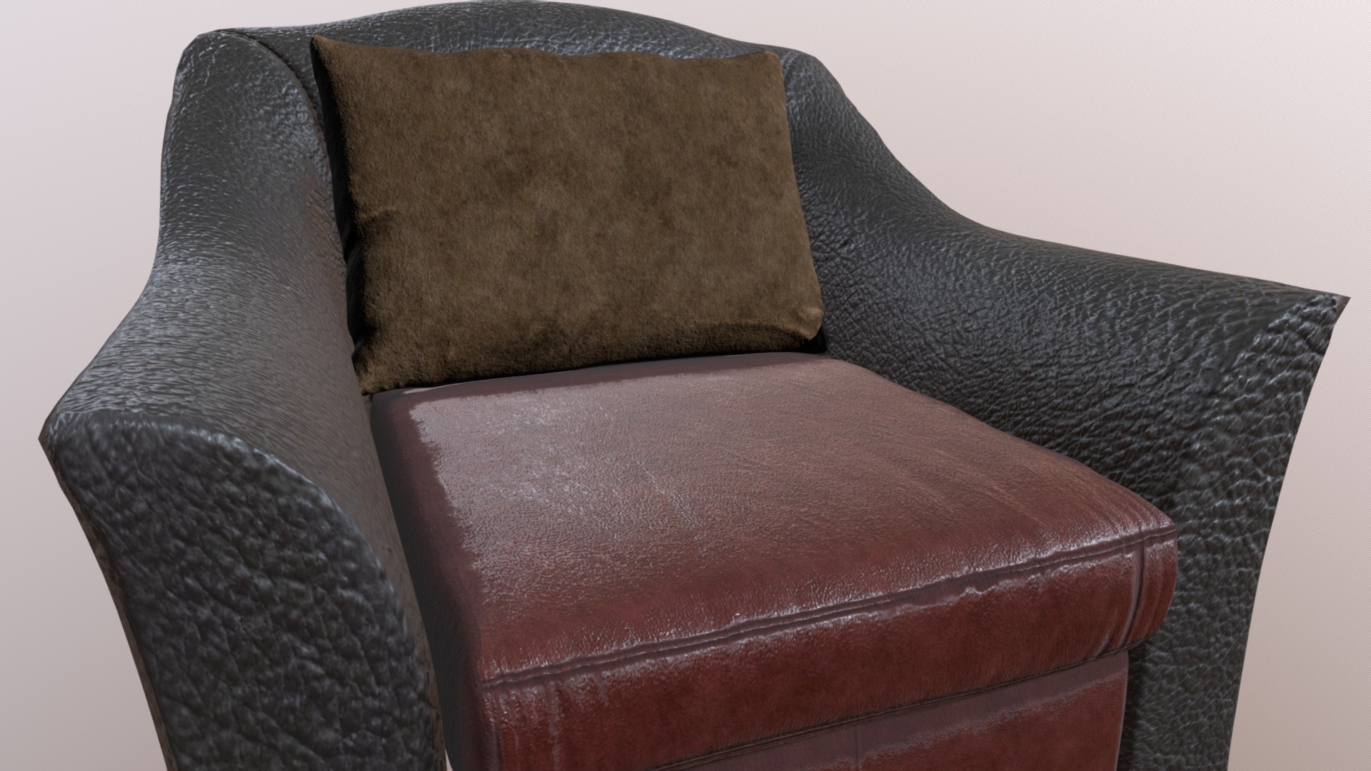 3D model ArmChair2 - This is a 3D model of the ArmChair2. The 3D model is about a brown leather chair.