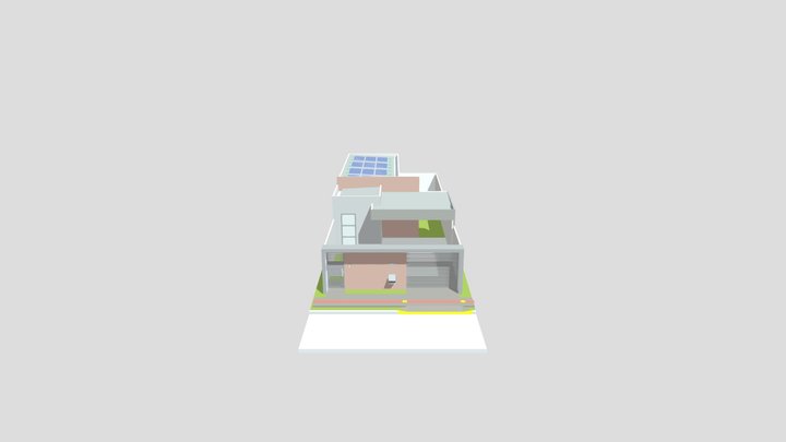 Fachada Casa Caceres placas solar 3D Model