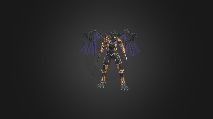 Sci-fi character dragon warrior futuristic 3D Model