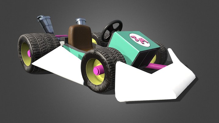 Mario Kart styled Go-Kart 3D Model