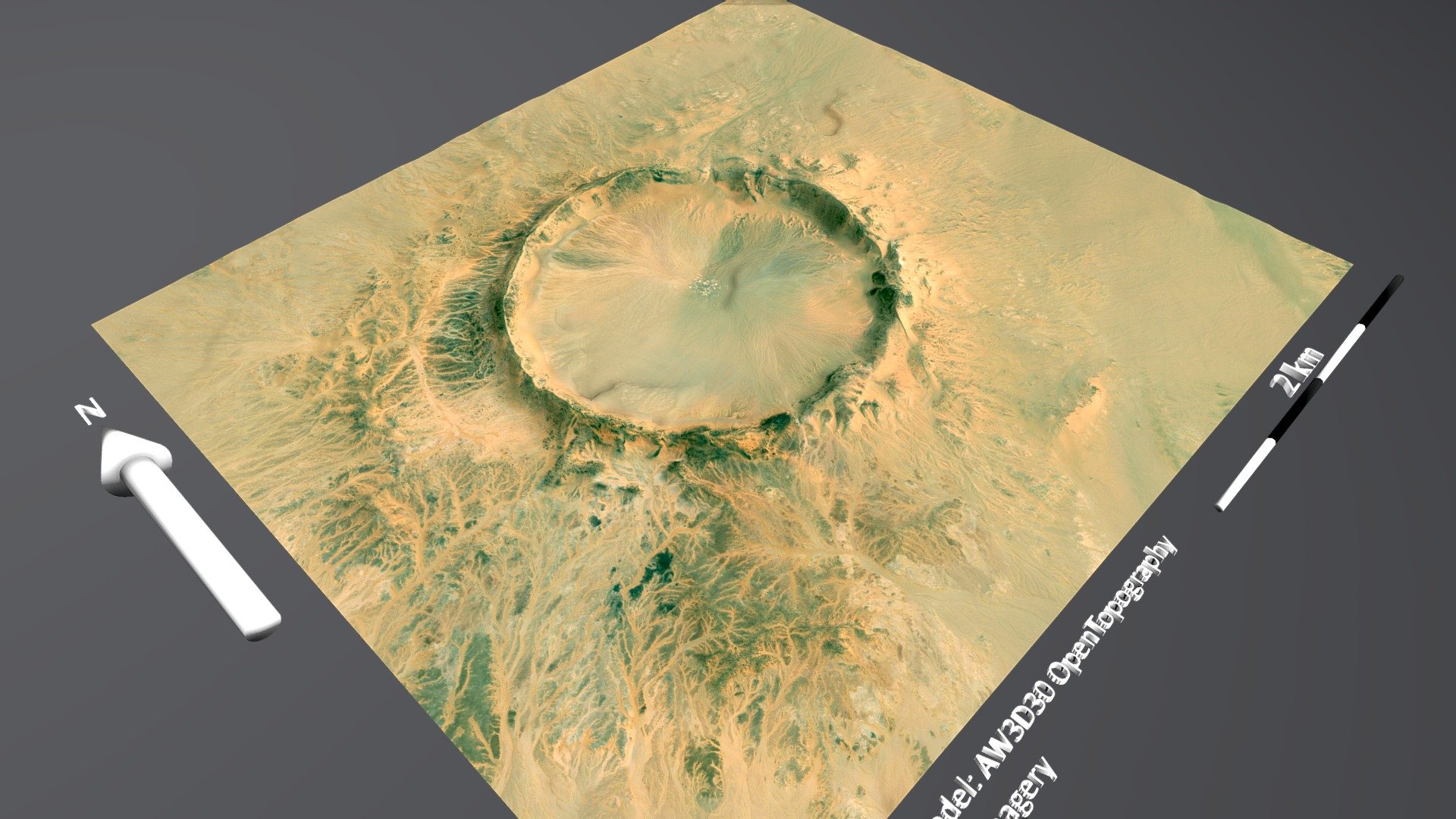 Tenoumer impact crater, Mauritania