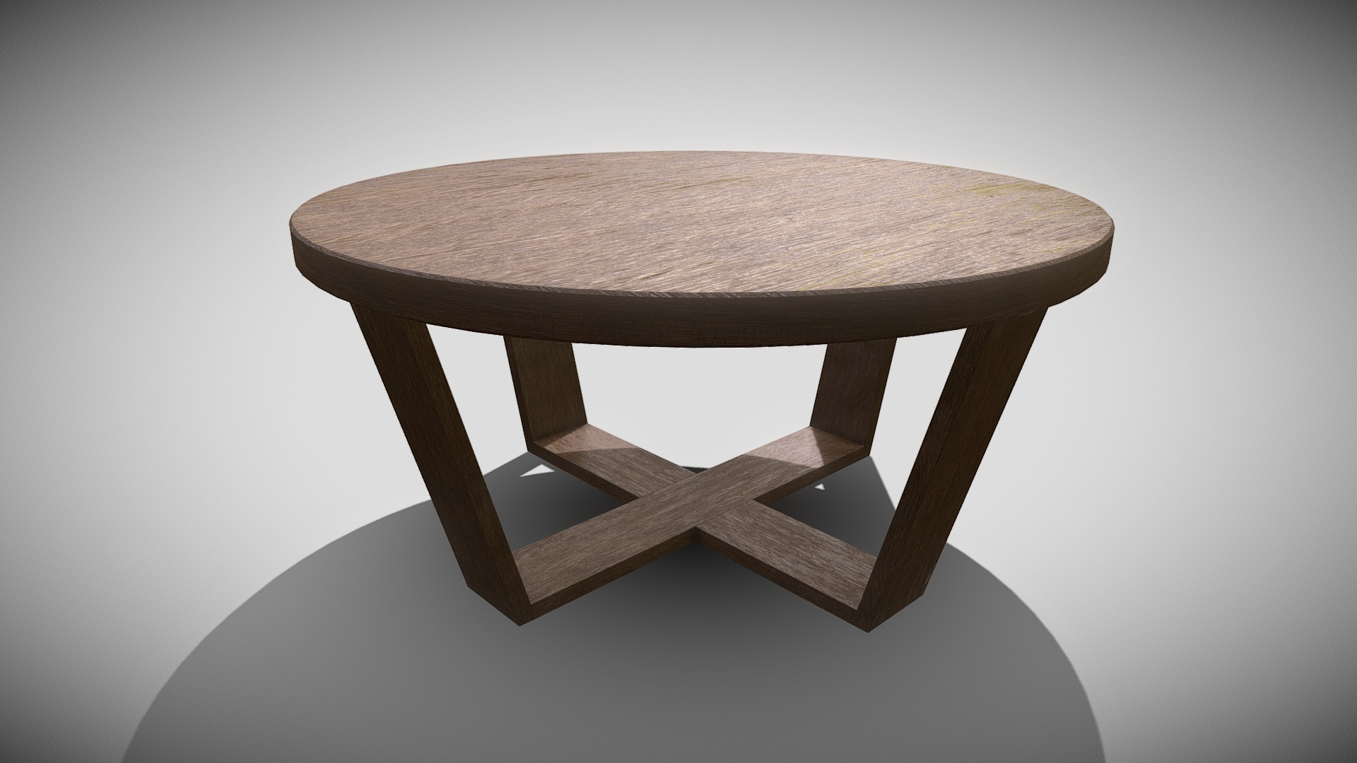 3D model Coffeetable Round - This is a 3D model of the Coffeetable Round. The 3D model is about a wooden table on a white background.