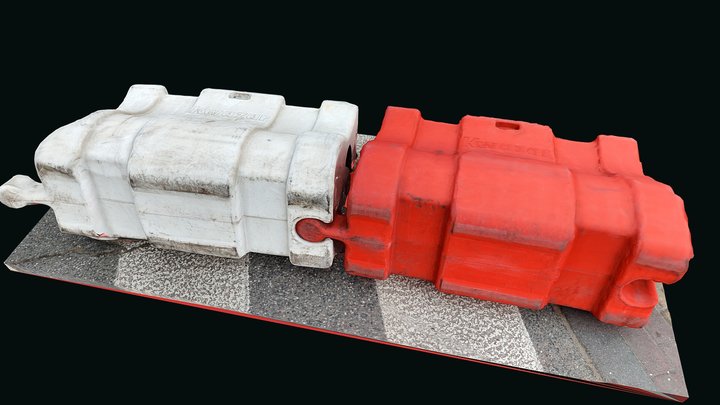 Barjer Knocked-Over Street Barrier (3D Scan)