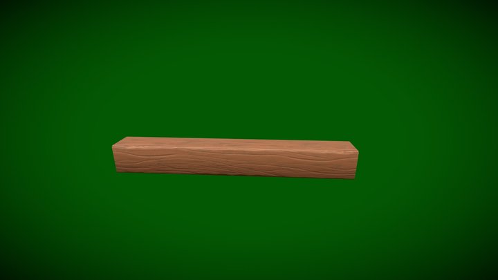 Stylized PBR Wooden Beam Trim Sheet 3D Model