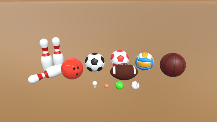 Sport Balls Collection 3D Model