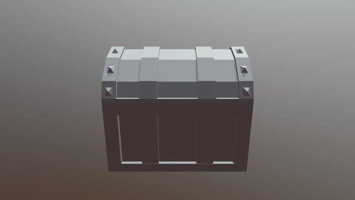 Simple Lowpoly Chest Animation 3D Model