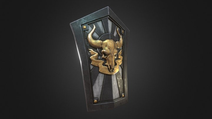 Medieval skull shield 3D Model