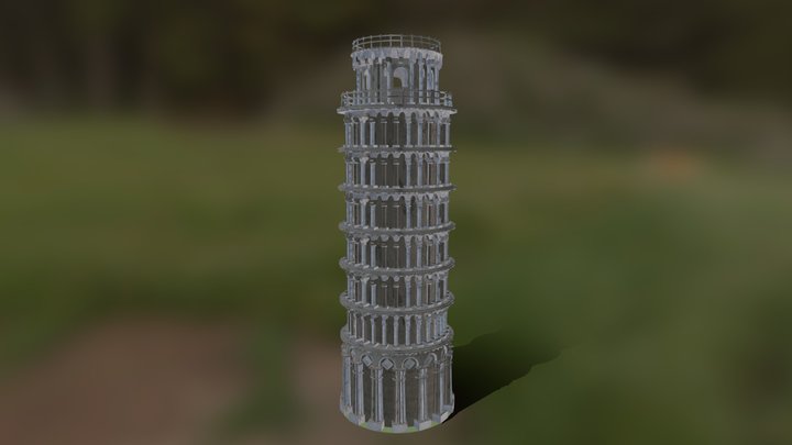 Пизанская башня в Италии (г. Пиза) 3D Model