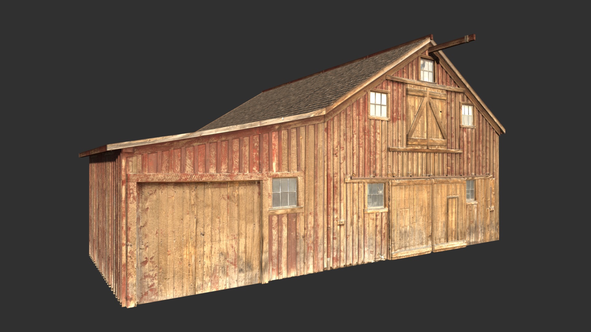 3D model Wild West Barn - This is a 3D model of the Wild West Barn. The 3D model is about a wooden house with a window.