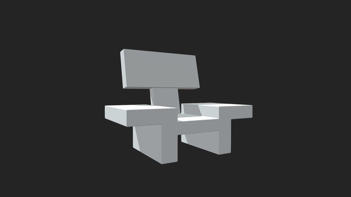 Brutalist / Minimal Chair V2 - Nako Baev 3D Model