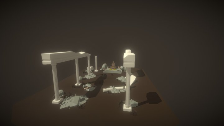 Battle ruins scene 3D Model