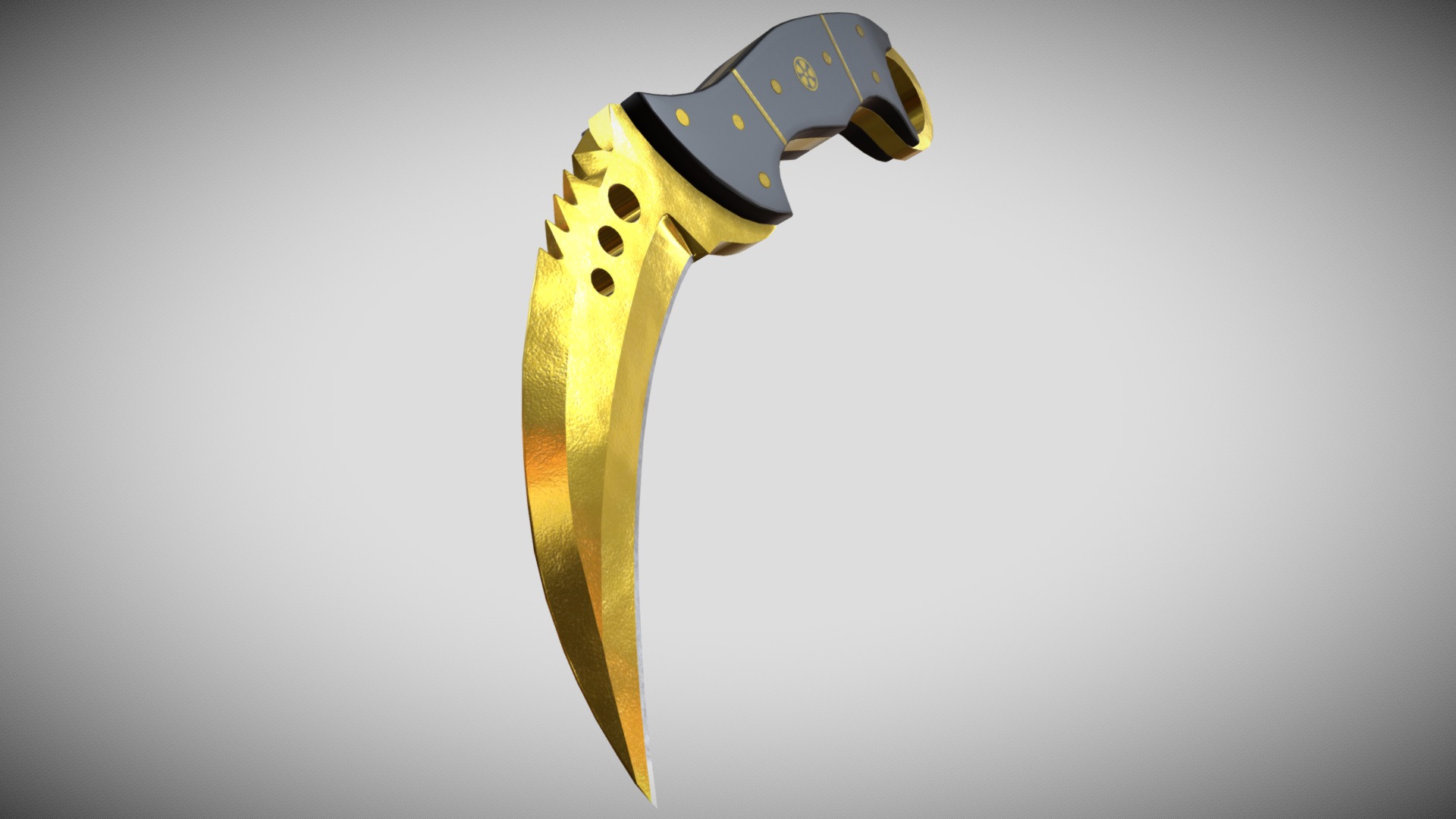 3D model Talon Knife Gold - This is a 3D model of the Talon Knife Gold. The 3D model is about a yellow and black snake.