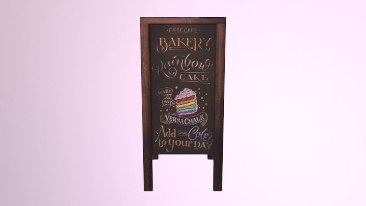 Bakery Chalkboard 3D Model