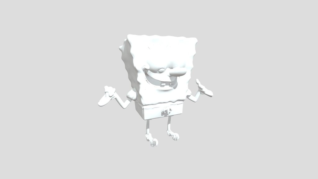 Spongebob blue trunks ruined modeled by meshy ai