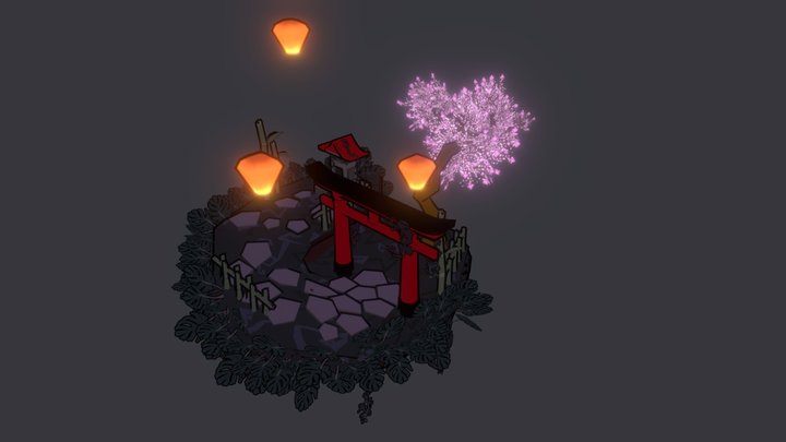 Japanese Diorama 3D Model