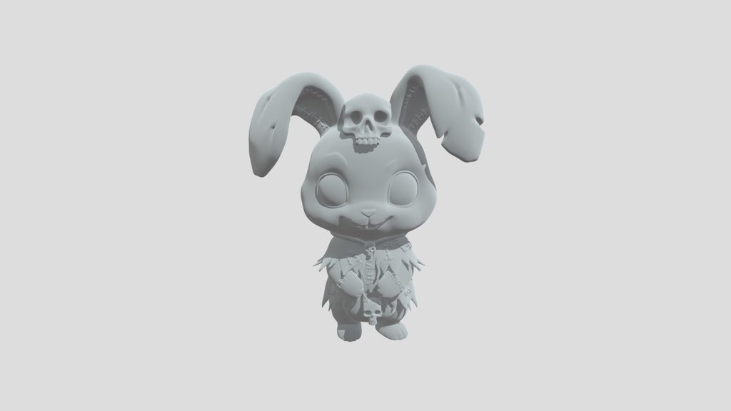 Skull-Crowned Patchwork Bunny